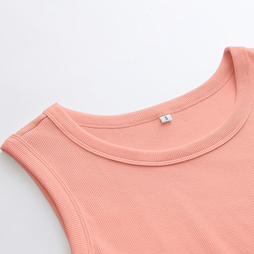 Image of ANRABESS Womens Sleeveless High Neck Tank Tops Fashion Summer Casual Basic Slim Fit Ribbed Racerback Top Shirt Clothes