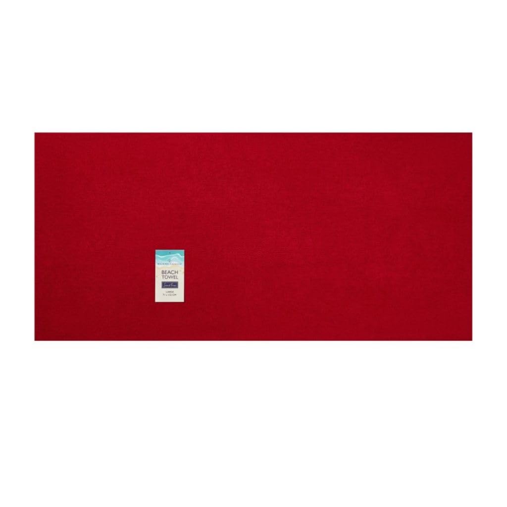 Bedding Home Large Microfibre Beach Towel | Lightweight Sand Free Quick Dry Towels for Adults | Fast Drying Red Extra Large Jumbo Beach Towels | 71x152cm (Red Towel)