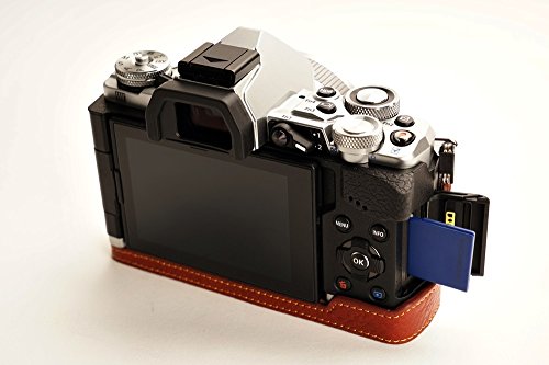 Demi camera case Olympus OM-D E-M5 II étui cuir véritable marron