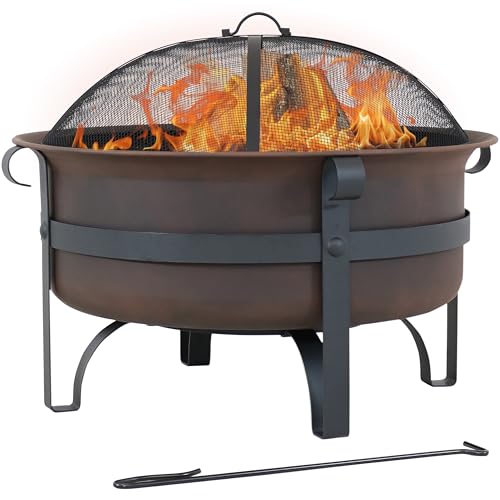 Sunnydaze 29-Inch Wood-Burning Outdoor Fire Pit -...