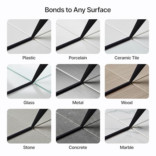 Image of Hemway Jet Black Construction Sealant & Adhesive - 300ml 1 Pack | All-in-One Hybrid Polymer, Superior to Silicone Caulk Sealant, Waterproof, Odorless, Paintable Caulk Kitchen Bathroom Outdoor