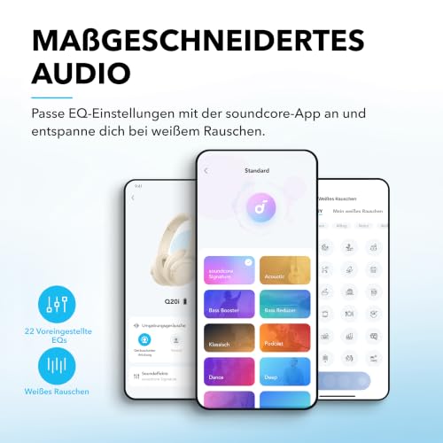 Soundcore by Anker Q20i kabelloser Bluetooth Over-Ear-Kopfhörer – Ansicht 4