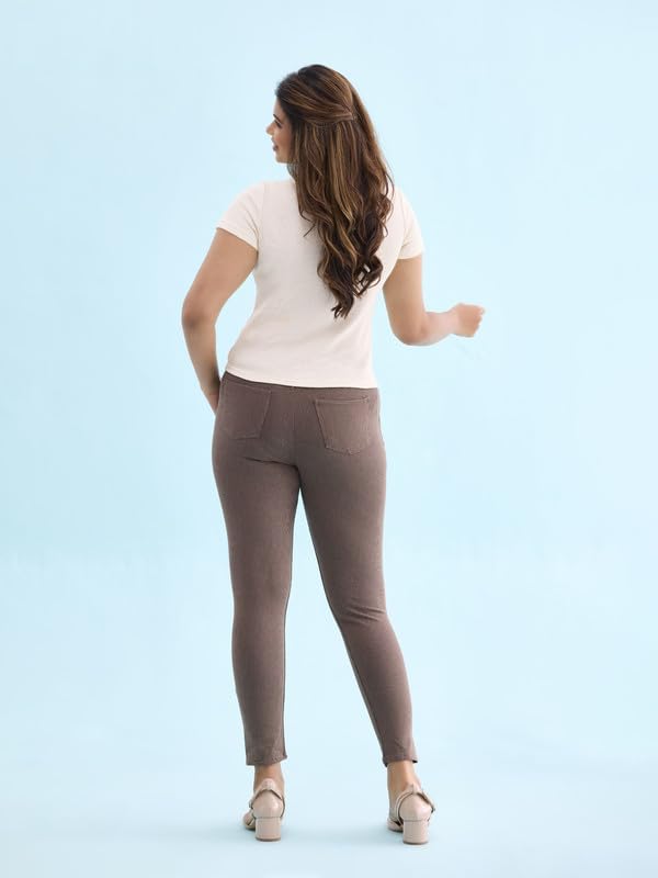 Image of GO COLORS Soft Cotton Blend Printed Jeggings Ankle Length for Women| Breathable, Mid Rise