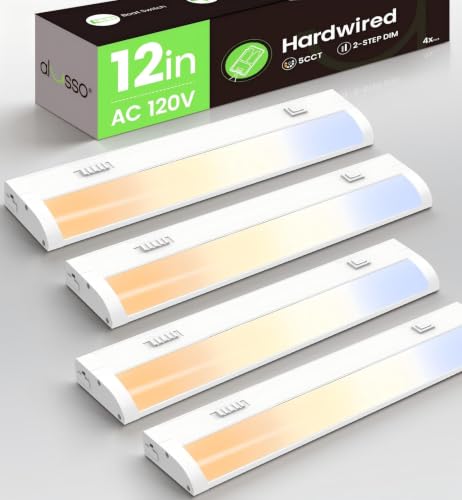 Image of ALUSSO Hardwired 120V Under Cabinet Lighting 12 Inch Counter Kitchen Closet
