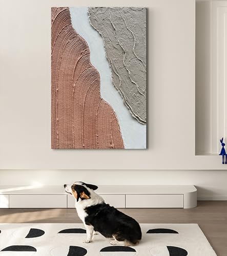 Limiyer Hand Painted Abstract Thick Texture Art Oil Painting Minimalism Wall Art Oil Painting Texture Wall Art on Canvas 36x24 Inch