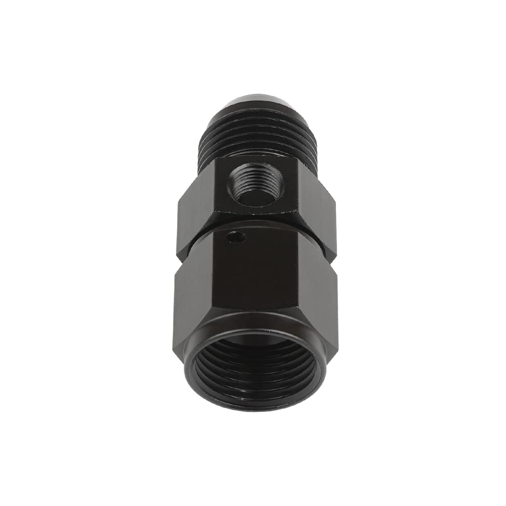MASO Raccordo per decollo pressione carburante, in lega di alluminio nero, raccordo per decollo della pressione del carburante, AN6/AN8/AN10 maschio a -6/-8/-10 femmina con manometro/porta manometro