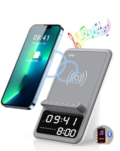 AFK Wireless Charging Station with Bluetooth Speaker & Alarm