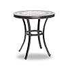 DALI Handmade Dining Table Contemporary Round a Tile Top Design with Heavy Duty Aluminum Frame 28 Dia x 286 Height