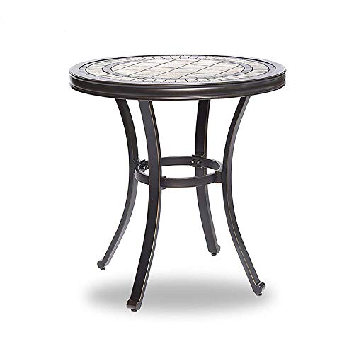 Dalihandmadediningtablecontemporaryroundatiletopdesignwithheavydutyaluminumframe28diax286height  Urban Country Home Decor Dali handmade dining table contemporary round a tile top design with heavy duty aluminum frame 28 dia x 286 height  urban country home decor