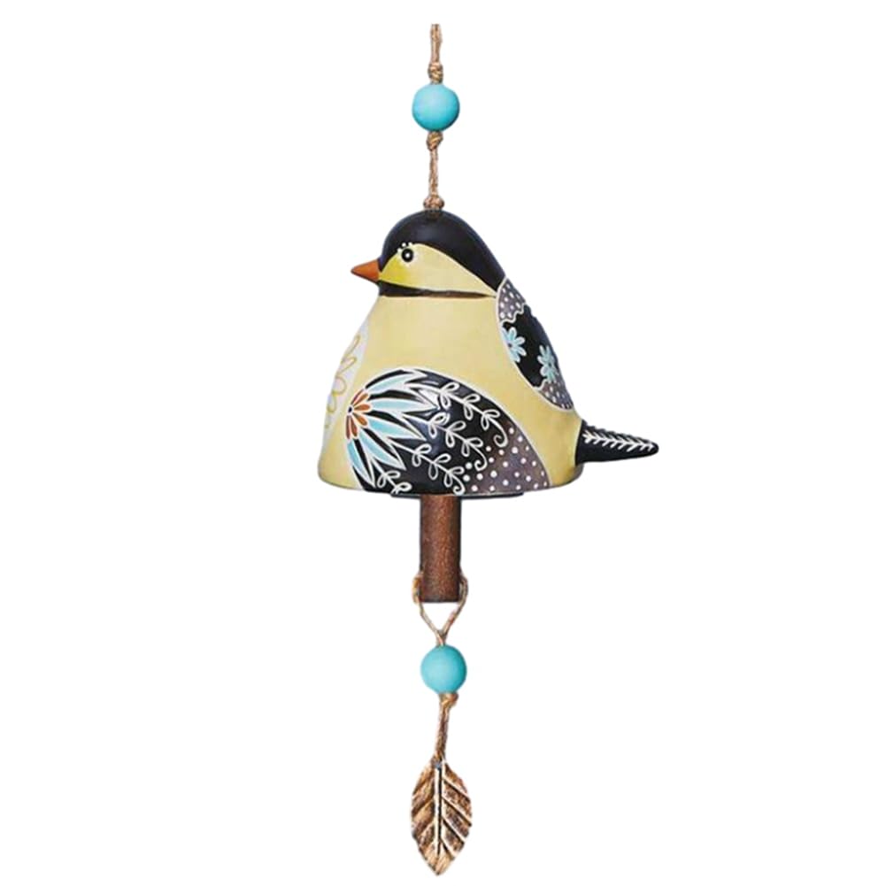 CTRLZS Bird Song Bell Garden Decoration,Hanging Rustic Wind Chime, Pendant Metal Tube Bell Door Bell Pendant E Easy to Use