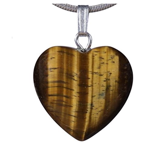 Lebensquelle Plus Herzanhänger Tigerauge | Edelstein Anhänger 2x2 cm | Herz mit Öse Cover