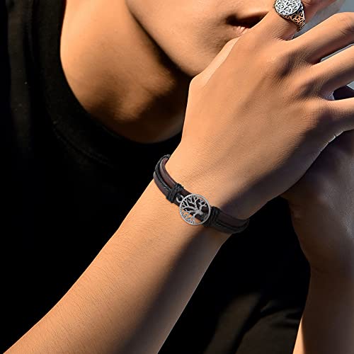 Sailimue 25Pcs Braided Leather Bracelets Set For Men Women Wooden Beads Hemp Cords Woven Cuff Wrap Bracelets Adjustable #TOP5