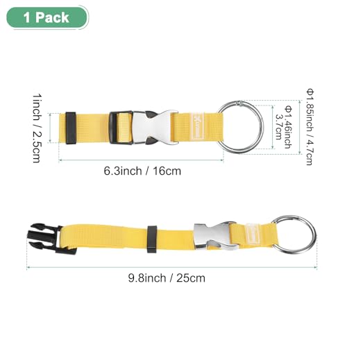 Image of M METERXITY 1-Pack Add A Bag Luggage Strap, Adjustable Suitcase Belt for Connecting Luggage /Backpack /Jacket, Carry Strap with Ring Buckle [Yellow]