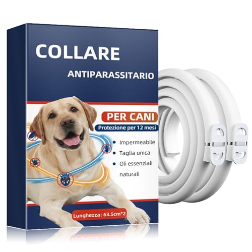 Collare Antiparassitario Regolabile Per Cani, Impermeabile, Con Oli Essenziali Naturali. Aiuta Contro Pulci E Zecche, Adatto A Cani Di Tutte Le Taglie, Protezione Fino A 12 Mesi