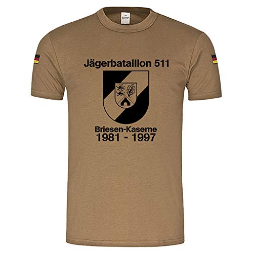 T-shirt JgBtl 511 Bataillon de chasseur pour randonnée en forêt Vert XL