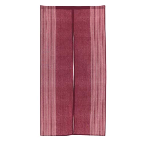 Japanese Noren Doorway Curtain Cotton Blend Two-Panel Split Hand-Washable Easy Installation with Tension Rod Room Divider for Home or Office (Adzuki Bean Color)