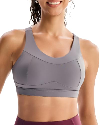 Image of RUNNING GIRL High Impact Sports Bras for Women,Racerback Running Bra Workout Crop Tank Tops Longline Sports Bra Push up