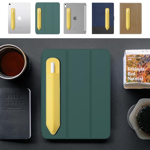 Image of MoKo Pencil Case Holder Sticker for Apple Pencil, 2Pcs Light Yellow | Elastic Pencil Pocket Pouch, Adhesive Sleeve, Attached to iPad Case, For Pro /USB-C /1st /2nd Gen and Similarly Stylus Pens