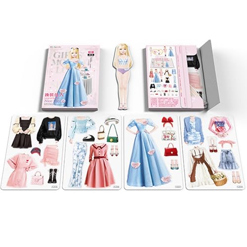 Magnetic Dress Up, Magnetic Princess Dress Up Paper Doll Magnetic Dress Up Games, Pretend and Play Travel Playset Toy Magnetic Dress Up Dolls for Girls