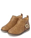 Gymboree Girls And Toddler Faux Leather Booties Ankle Boot, Tan, 11 Little Kid US