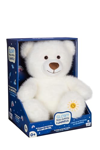 Gipsy Toys – Peluche VEILLEUSE GLOWY, Mon Ourson Lumineux – 24 CM – Beige – Vendue en BOÎTE Cadeau