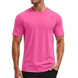Camiseta de natación para Hombre de Manga Corta con protección Solar UPF 50+, Camiseta Deportiva de Secado rápido # L