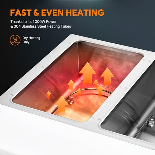 wilprep 2 well commercial food warmer 1000w electric steam table with 834 cutting board amp storage shelf 3034 stainless steel steam table food warmer with knob control for catering buffets restaurants