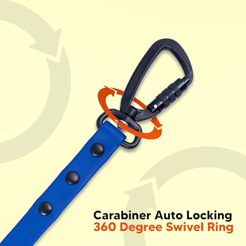 Image of Adil's Biothane Dog Leash - Waterproof Leashes for Dogs, Metal Hook, Adjustable 5ft Length Suitable for Dogs & Puppies, Ideal for Walking, Running & Training (Blue)