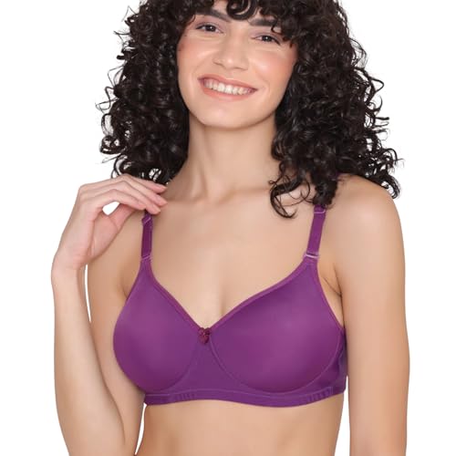 Image of INKURV Lightly Padded T-Shirt Bra for Women- Padded, Non-Wired, Full Coverage, Seamless Cups, Multiway Bra for Girls, Daily use Bra with Detachable Straps- Lily
