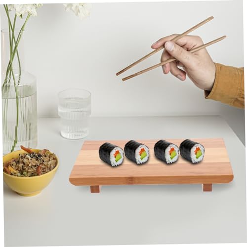 Bandeja para sushi de bambú HEALLILY miniatura 3