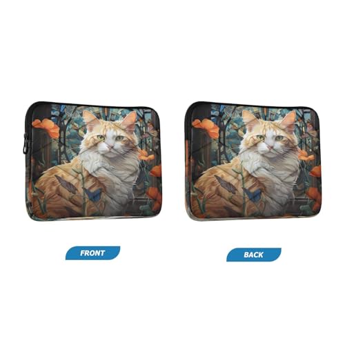 Funda para portátil con diseño de gato naranja 13-14 pulg miniatura 2