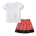Mud Kingdom Toddler 3 Years Birthday Clothes Outfits Bow Cute Print Casual Summer Red Skirt Set I AM 3