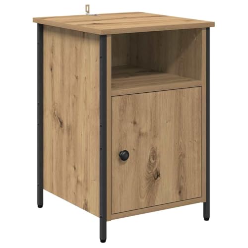 Table de chevet rustique avec espace de rangement bois chêne Artisan moderne - 2