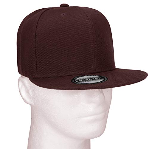 Image of Classic Snapback Hat Cap Hip Hop Style Flat Bill Blank Solid Color Adjustable Size