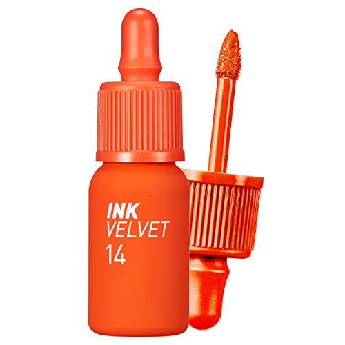 Peripera Ink the Velvet Lip Tint | High Pigment Color, Longwear, Weightless, Not Animal Tested, Gluten-Free, Paraben-Free | Inkrush Orange (#14), 0.14 fl oz