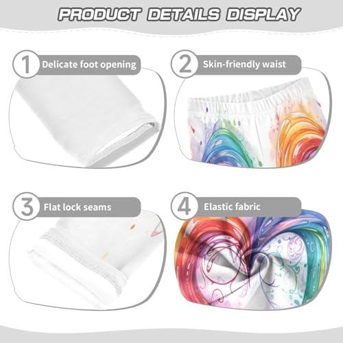 Bolaz Toddler Girls Leggings Printed Yoga Pants Leggings Orange Blue Heart for Kids3