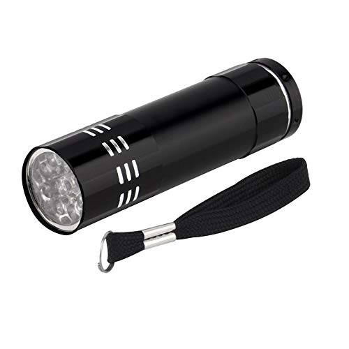 Preisvergleich Produktbild Mini ultra-heller niedriger Stromverbrauch Aluminiumlegierung 9 LEDs Taschenlampe Taschenlampe für Camping im Freien - schwarz