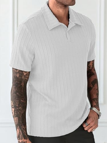 Image of Leriya Fashion Branded Polycotton Tshirt For Man | Men's Summer Textured Polo T-Shirt | Stylish Half Sleeve Collared Tee | Soft Breathable Knit Fabric | Regular Fit Casual Polo for Office, Travel & Everyday Wear