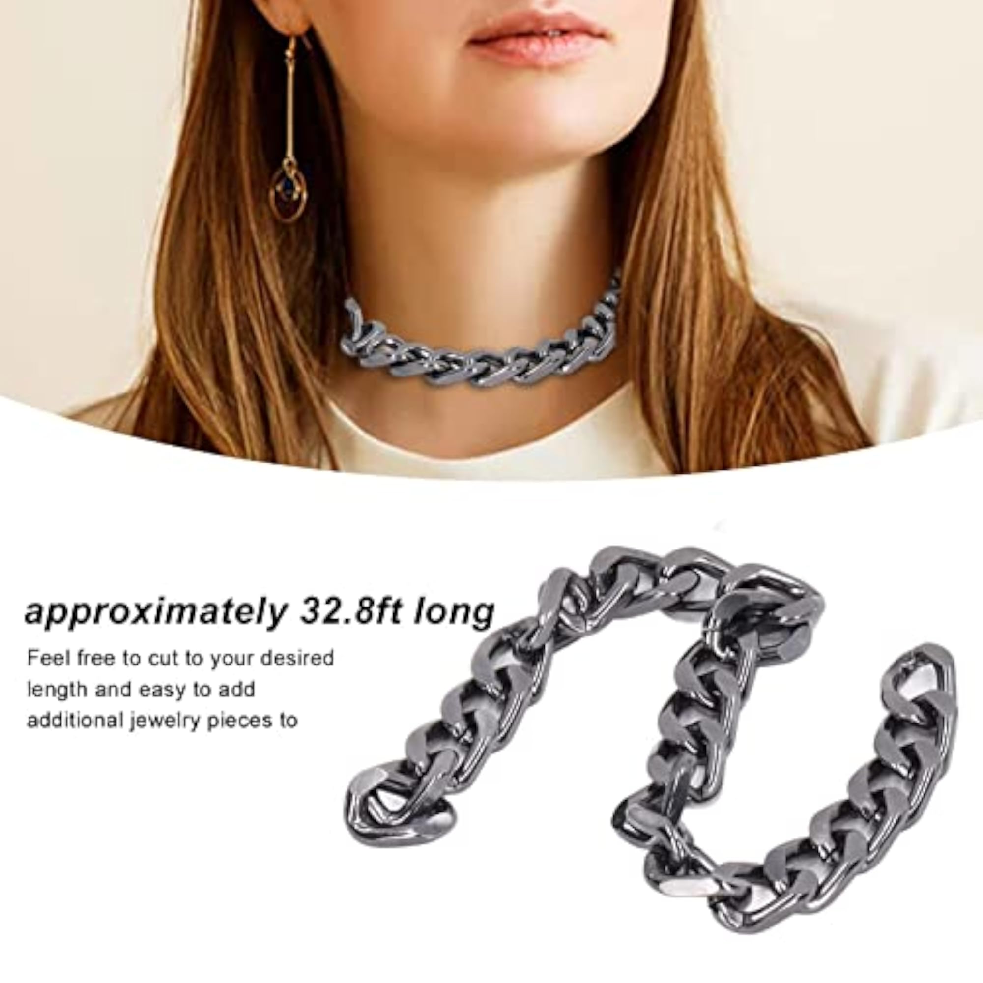 Stylish Handmade Metal Chain, 32.8 Feet Wallet Chain