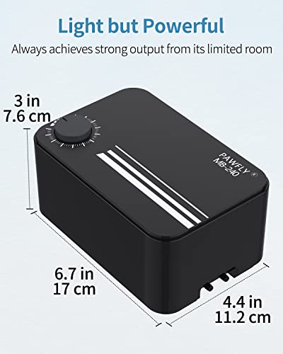 Image of Pawfly 120 GPH Pond Aeration Kit Dual Outlets Adjustable Oxygen Aerator Pond Air Pump Kit with Stone Airline Tubing and Check Valve Accessories for Water Gardens & Koi Fish Ponds up to 300 Gallons