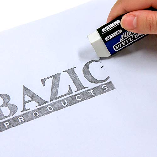 Bazic Erasers, Jumbo Vinyl Pencil Eraser (4/Pack), Latex Free, White Large Size Block Erasers For Art Drawing School Office Kids Teachers, 1-Pack #TOP6