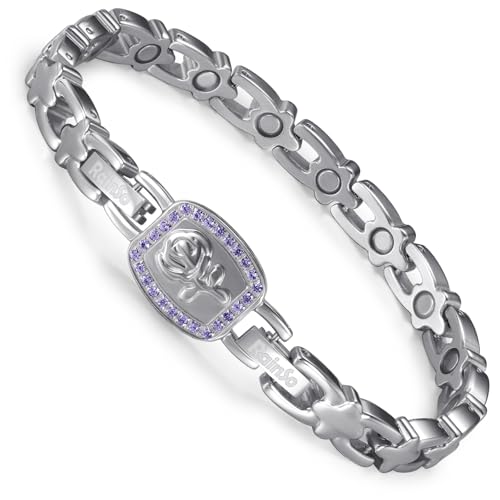 Bracelet magnétique rose amovible en acier inoxydable RainSo pour femme