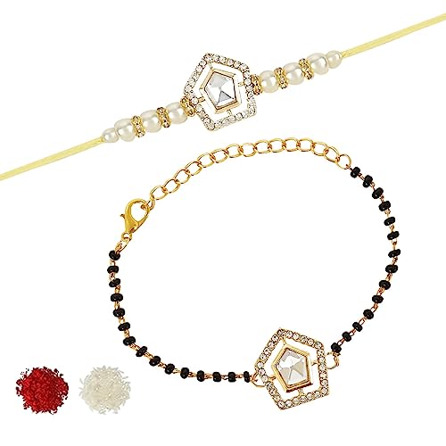 Image of I Jewels Design Rakhi With Roli Chawal & Rakshabandhan Card For Bro /Brother /Bhai