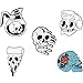 5pcs Rose Fleurs Broches Samouraï Crânes Crânes Pins Café Fleur Café Pizza Squelette Poupées Pins Punk Sombre Bijoux Broches