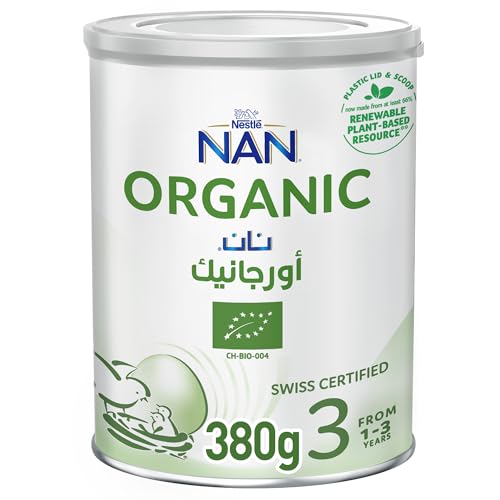 Nestle NAN Stage 3 Organic Growing Up Formula, Baby Milk, From 1 to 3 Years, 380g, Tin