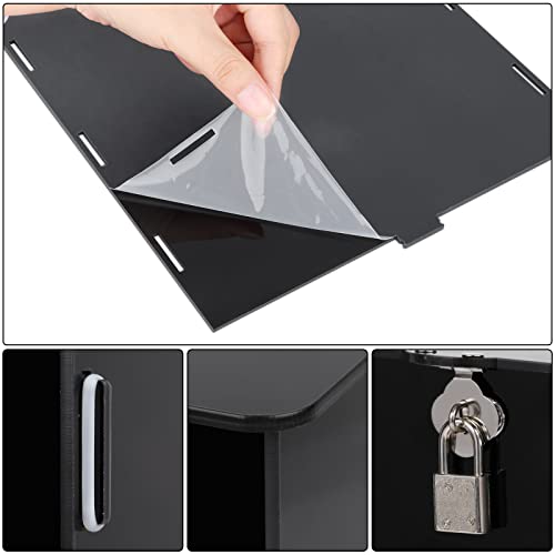 Image of Black Acrylic Wedding Card Box Card Boxes with Lock and Card Sign, Gift Card Box Money Box Holder for Wedding Reception Anniversary Birthday Party Baby Shower Graduation (12.2 x 9.3 x 8.3 Inch)