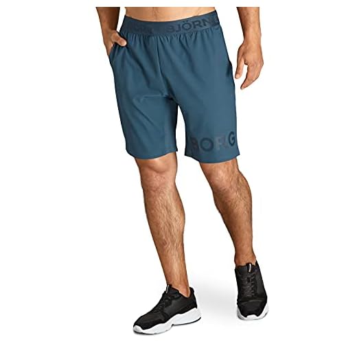 Björn Borg Sportshorts för män prestanda träning löpning gym, BLÅ, XL