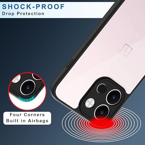 Image of CEDO Backcover for OnePlus 13s (5G) | Camera Protection Bump Shockproof Edge | Ultra Hybrid Transparent Acrylic Clear TPU+PC Hard Backcase Cover (Black)
