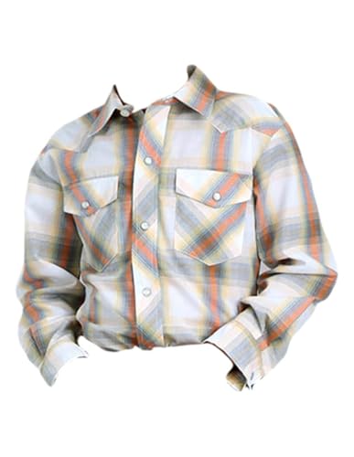 ROPER Western Shirt Boys Snap L/S Plaid Cream 01-030-0101-4069 WH