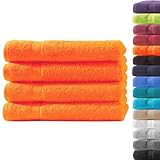 Loomiva 4er Set Premium Qualität Frottier Handtücher | 500g/m² | 100% Baumwolle | Extra Weich | Öko-TEX Standard 100 | 50x100 cm | Terra